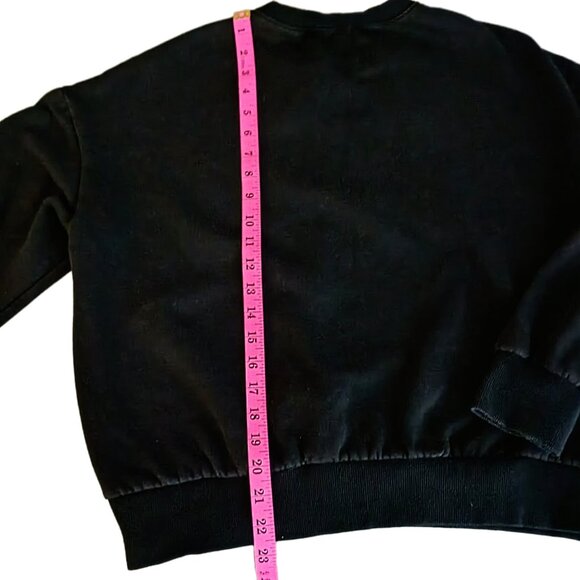 Black Drippy Smiley Face Sweatshirt – Medium Pastel Graphic - Picture 5 of 8